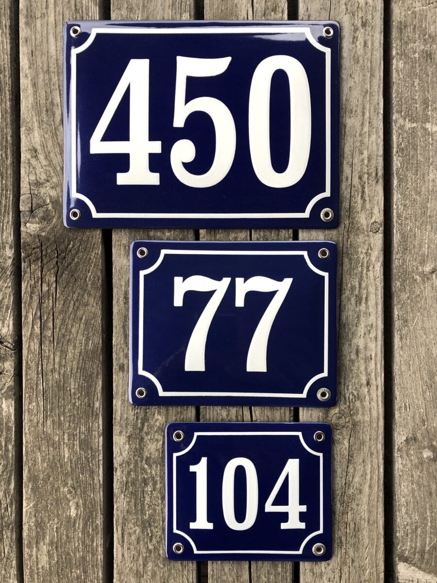 Skillinge Emalj - emaljskylt husnummer olika mått