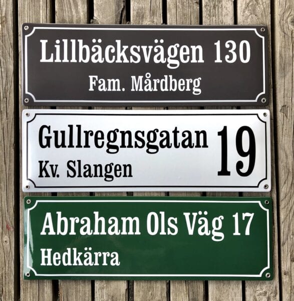 Skillinge Emalj - kvartersskylt